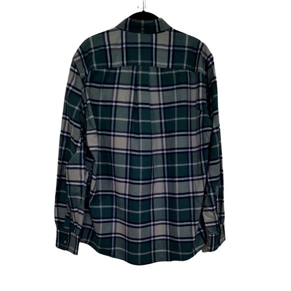 St. John’s Bay Button Down Long Sleeve Shirt Men's Large Green Window Pane Plaid - Picture 2 of 6